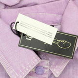 DG2 Womens Ruffled-Hem Classic Stretch Denim Jacket 688254 Lavender Purple S