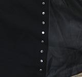 DKNY Womens Studded Short Sleeve Leather Detail Flare Sheath Dress Black 14