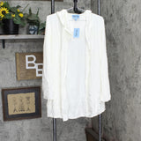 Soft & Cozy Womens Cool Luxe Knit Embroidered Hooded Cardigan Pearl White L