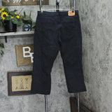 Levi's Womens Rehemmed  Capri Vintage Y2K 550 Relaxed Jeans Black Wash 14 Misses