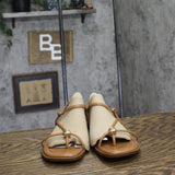Tommy Hilfiger Womens Taras Strappy Flats Sandals Medium Natural Brown 7.5M