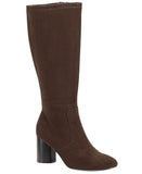 Style & Co. Brysonn Round Toe Boots Block Heel Faux Suede Dark Roast Brown 7.5M