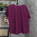 Scrubstar Womens V-Neck Scrub Short Sleeve Shirt Top Berry Purple 3X