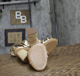 Schutz Womens High Block Sandal Alexandra Gold Yellow 6.5B