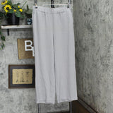 Hilary Radley Womens Wide Leg Crinkle Pants With Elasticwaistband 1777947 Gray L