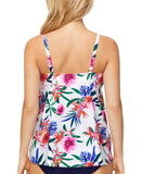 Island Escape Womens Capetown Underwire Tankini Swim Top N760558 White Multi 8