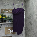 Siena Womens Side-Gathered Dress SATP1607 Plum Purple 10