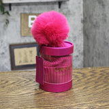 On 34th Womens Boxed Rib-Knit Beanie Gift Pom Pom Rolled MO1542501 Bright Pink