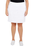 Hearts Of Palm Womens Plus Stretch Pull On Skort 9422199 White 22W