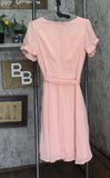 NY Collection Womens Lined Babydoll Tie Front Dress Pink PL