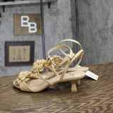 A New Day Womens Esme Floral Crochet Kitten Heels 92979007 Tan Brown 8M