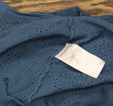 Logo By Lori Goldstein Button Front Cotton Cardigan Sweater Blue Slate 1X