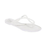 Shade & Shore Womens Luella Rhinestone Jelly Thong Sandals 92235050 Clear 7M