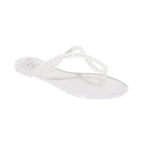 Shade & Shore Womens Luella Rhinestone Jelly Thong Sandals 92235050 Clear 7M