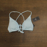 Volcom Juniors Pucker up Cross-Back Halter Bikini Top O1012510 Cloud Blue L