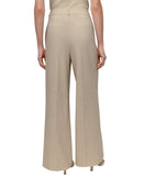 DKNY Womens Seersucker High Rise Wide-Leg Pants Travertine Brown Stripe 14
