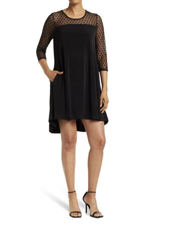 Nina Leonard Womens 3/4 Bell Sleeve Cold-Shoulder Swing Dress L6757B