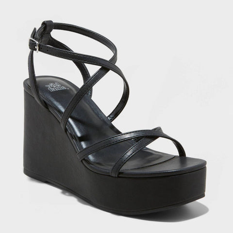 Wild Fable Ronnie Strappy Platform Wedge Heels with Memory Foam Insole 89886303