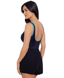 Mimi Flamingo Zip-Up One-Piece Swimsuit Romper 70100058M Black / Blue 16
