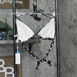 Bleu Rod Beattie Double Trouble Tall Triangle Swim Bikini Top Black / White 14