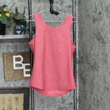 32 Degrees Womens Mini Ribbed Tank Top with Built in Bra Slate Rose Pink M