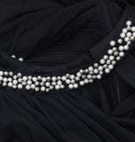 Speechless Juniors Embellished Ruched Cutout Gown Black 7