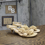 A New Day Womens Esme Floral Crochet Kitten Heels 92979007 Tan Brown 10M