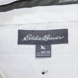 Eddie Bauer Mens Flat Front Dress Suit Pants 166a7640139dd5 Khaki Brown 40x30
