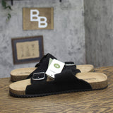 Goodfellow & Co Mens Saul Suede Two Band Sandals Cork 94809739 Black 11