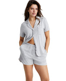 State Of Day Womens 2-Pc. Short-Sleeve Pajama Set 100180145MS Gray Heather XL