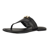 Tommy Hilfiger Womens Goldiea Thong Emblem Sandals TWGOLDIEA Black 6.5M