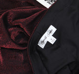 Emerald Sundae Strap Glitter-Knit Cowlneck Mini Bodycon Dress Black / Red M