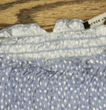 Black Tape Women's Off the Shoulder Knit Textured Top Blue / White L