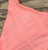 Cotton On Womens Super Scoop-Neck Bikini Top Shell Pink Terry Jacquard M