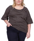 Michael by Michael Kors Womens Plus Size Printed Flare-Sleeve Top WS25LGA5S4