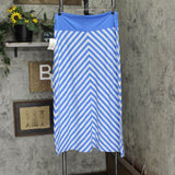 Faded Glory Womens Striped Knit Maxi Skirt 16668ff1990a0f Blue / White XL