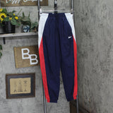 Reebok Womens Colorblock Nylon Track Pants IT5650 Vector Navy Blue S