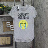2 Kuhl Juniors Weekend Emoji Side-Slit Graphic T-Shirt Gray Multi L