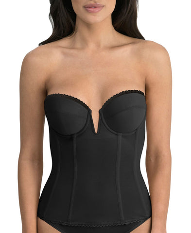 Dominique Womens Vivienne V-Wire Longline Strapless Bridal Bra Corset Black 38D