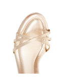 Schutz Womens High Block Sandal Alexandra Gold Yellow 6.5B