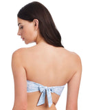 Sanctuary Womens In The Meadow Bandeau Tie-Front Bikini Swim Top Multi Blue XS