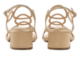 Easy Spirit Yana Womens eFlex Rhinestone Block Heel Sandal Gold Yellow 8.5M