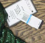 City Studios Juniors Sequin Rosette-Front Dress 8461WY6AT3 Hunter Green 9/10