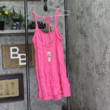 Miken Juniors Tiered Dress Swim Cover Up I9672P544 Hot Pink Lurex Stripe XS