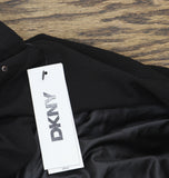 DKNY Womens Studded Mixed-Media Fit Flare Dress DD3J1489 Black 12