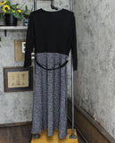 Anne Klein Serenity Glen Plaid A-Line Midi Dress 10855581 Black White XL