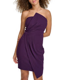 Siena Womens Side-Gathered Dress SATP1607 Plum Purple 10