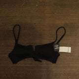 Bar III Womens Pucker up V-Wire Bralette Bikini Top Swim MBPU25151 Black S