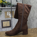 Michael Michael Kors Braden Over-the-Knee Block Heel Boots Mocha Brown 5.5M