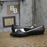 A New Day Womens Valentina Pointed Toe Buckle Ballet Flats 94462480 Black 7.5M